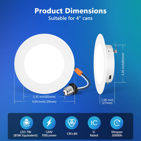 LVWIT 4-inch LED recessed light delivering 700 lumens for bright living areas