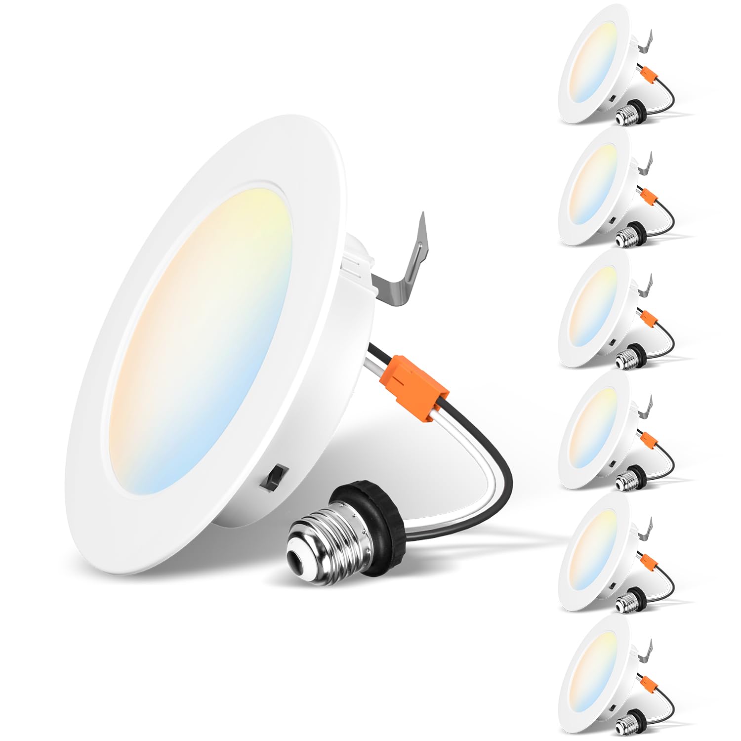 LVWIT 4-inch recessed light showing color switch for cozy bedroom ambiance