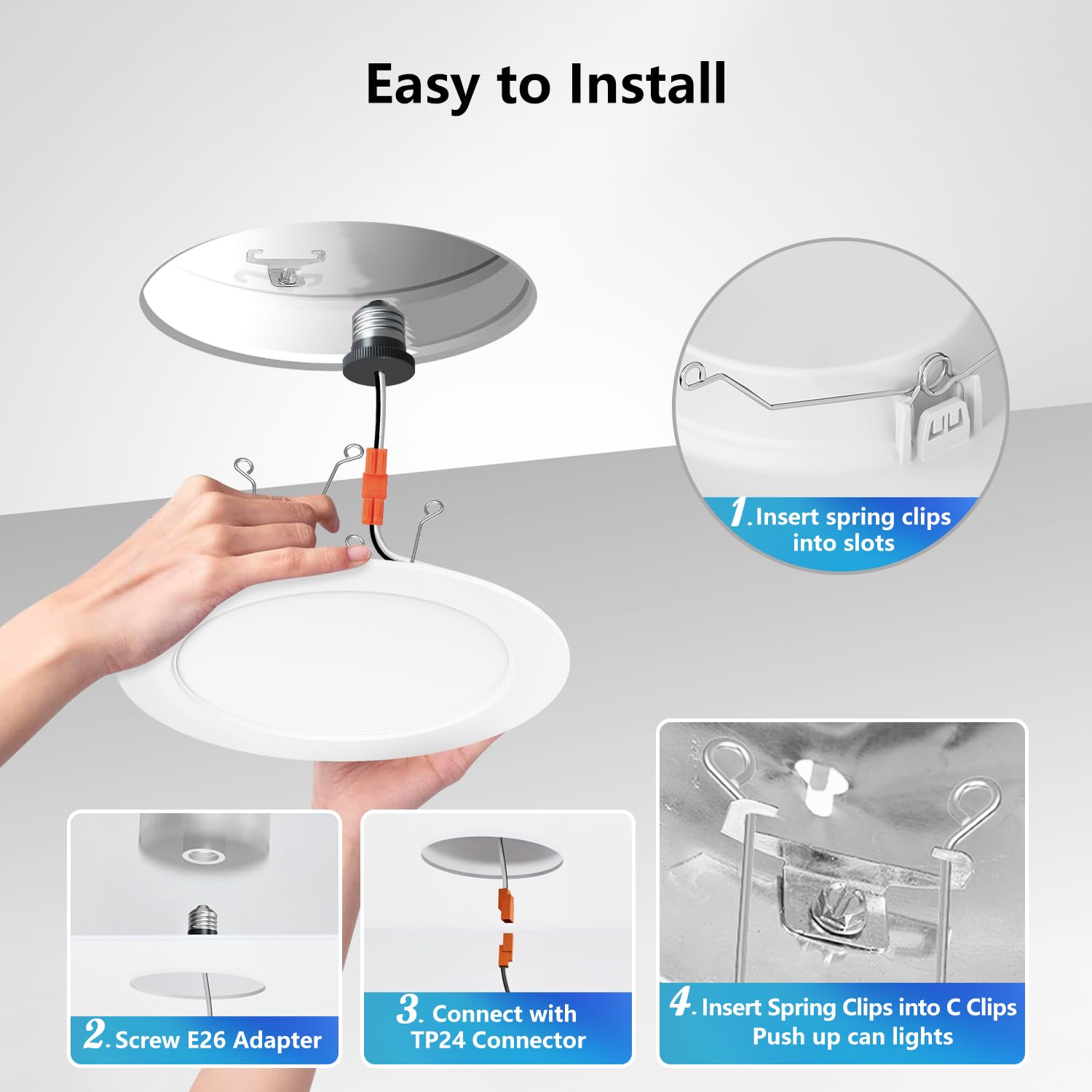 LVWIT E26 conversion kit supports retrofit installation.