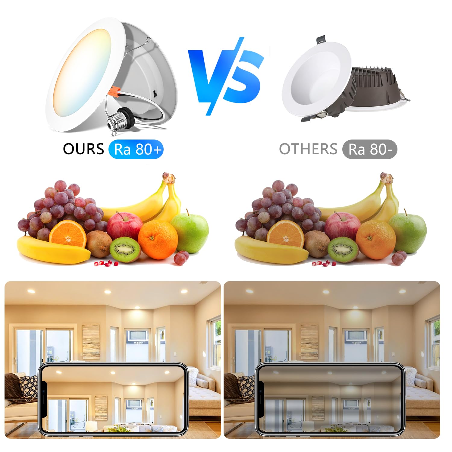 LVWIT ETL-listed downlight with 20,000-hour lifespan.
