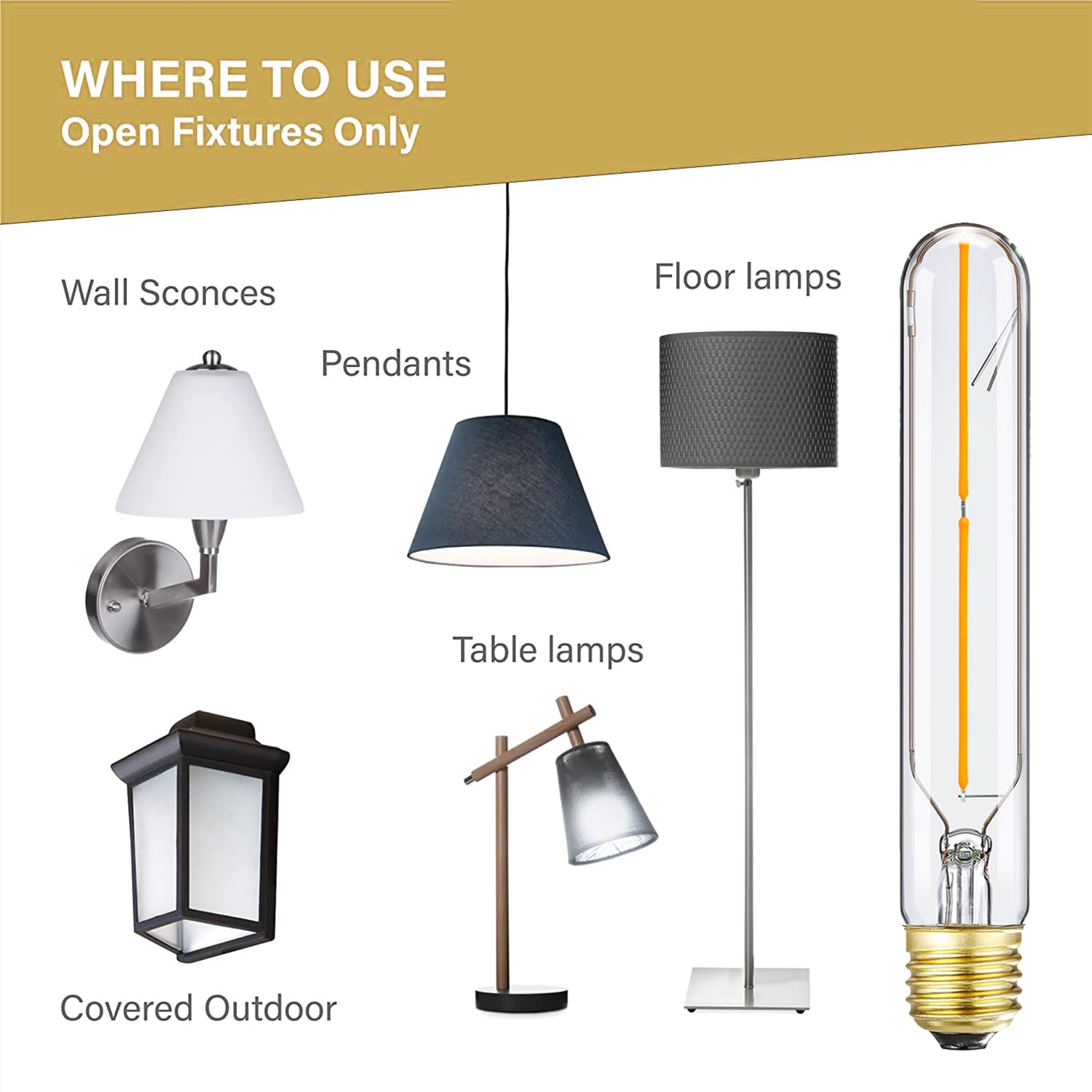 LVYE 2700K warm white 400lm tube bulb enhances cozy residential pendant lighting