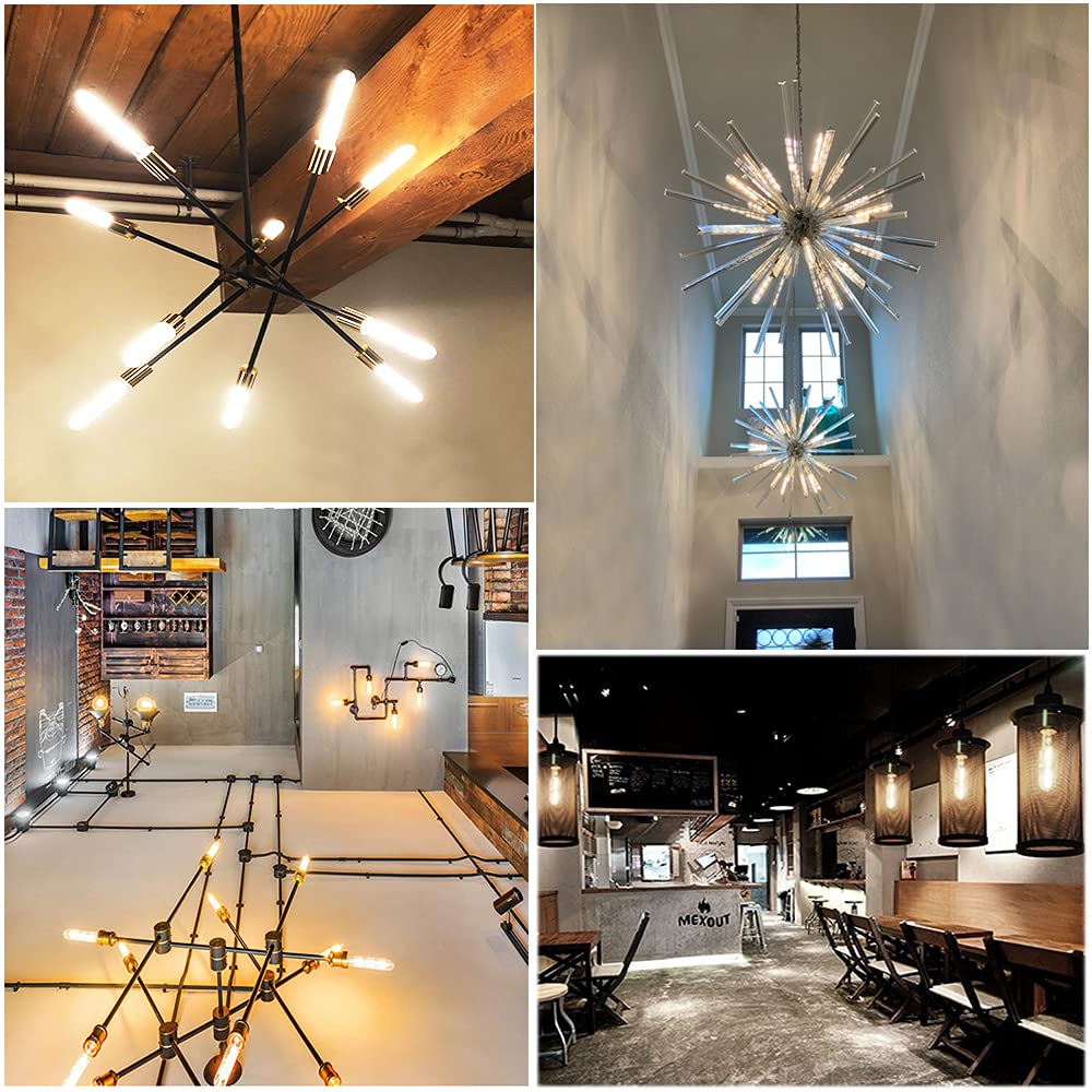 LVYE amber glass tubular bulb with nostalgic LED filament for vintage lighting