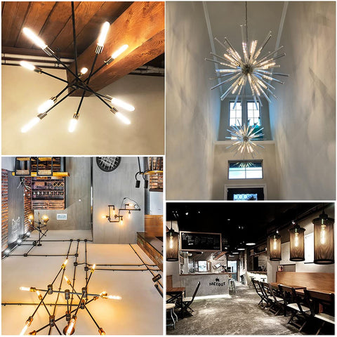 LVYE amber glass tubular bulb with nostalgic LED filament for vintage lighting