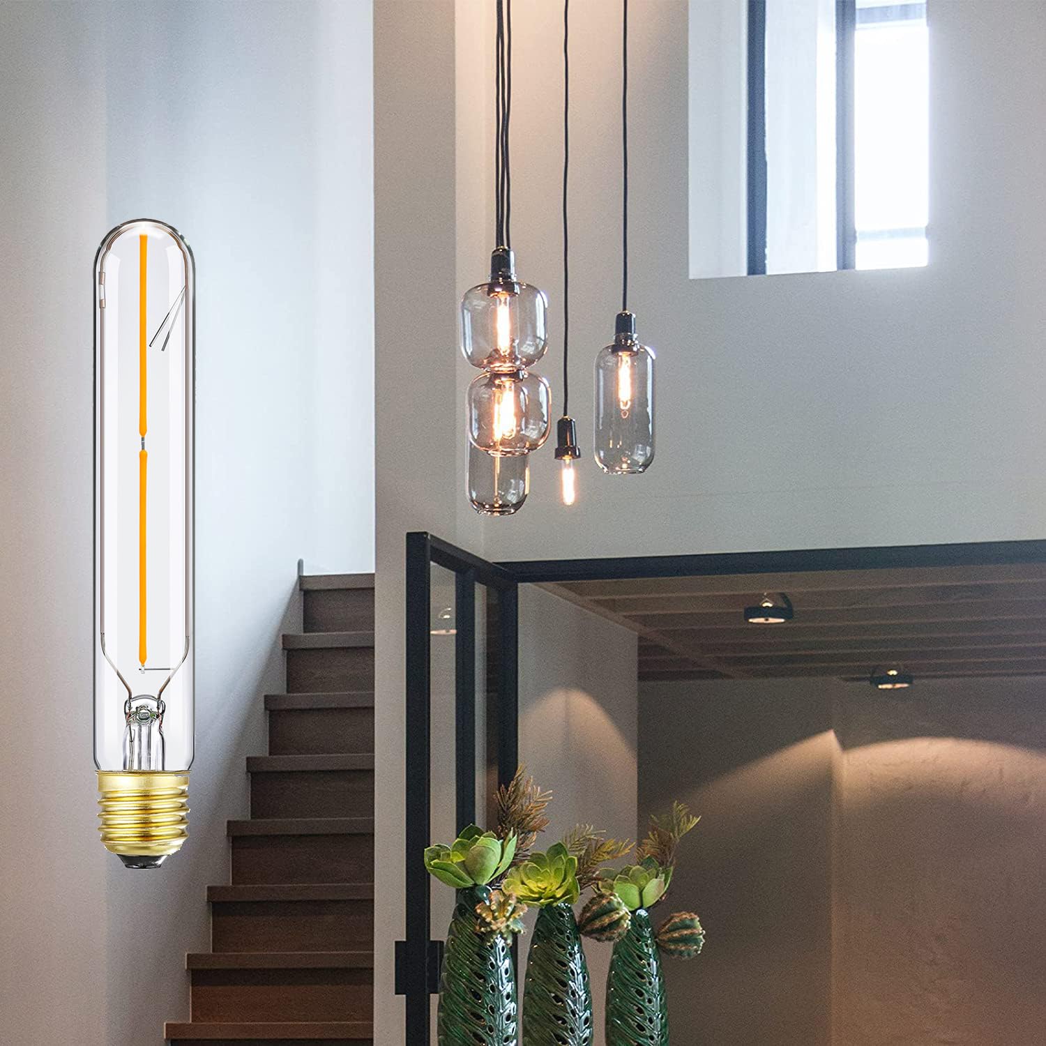 LVYE E26 tubular LED bulb dimmable for smooth lighting with compatible dimmers