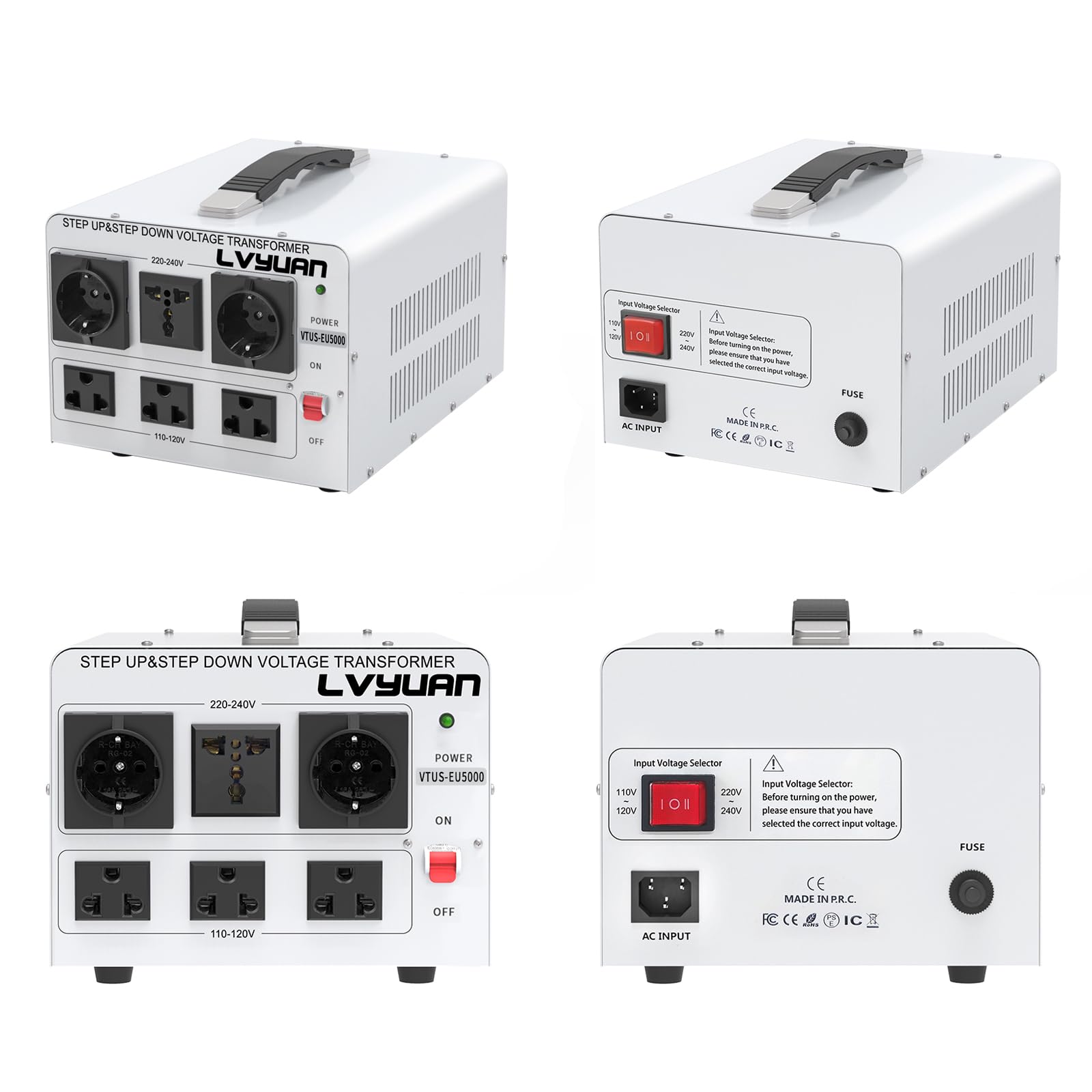 Overload protection button on LVYUAN transformer for easy reset