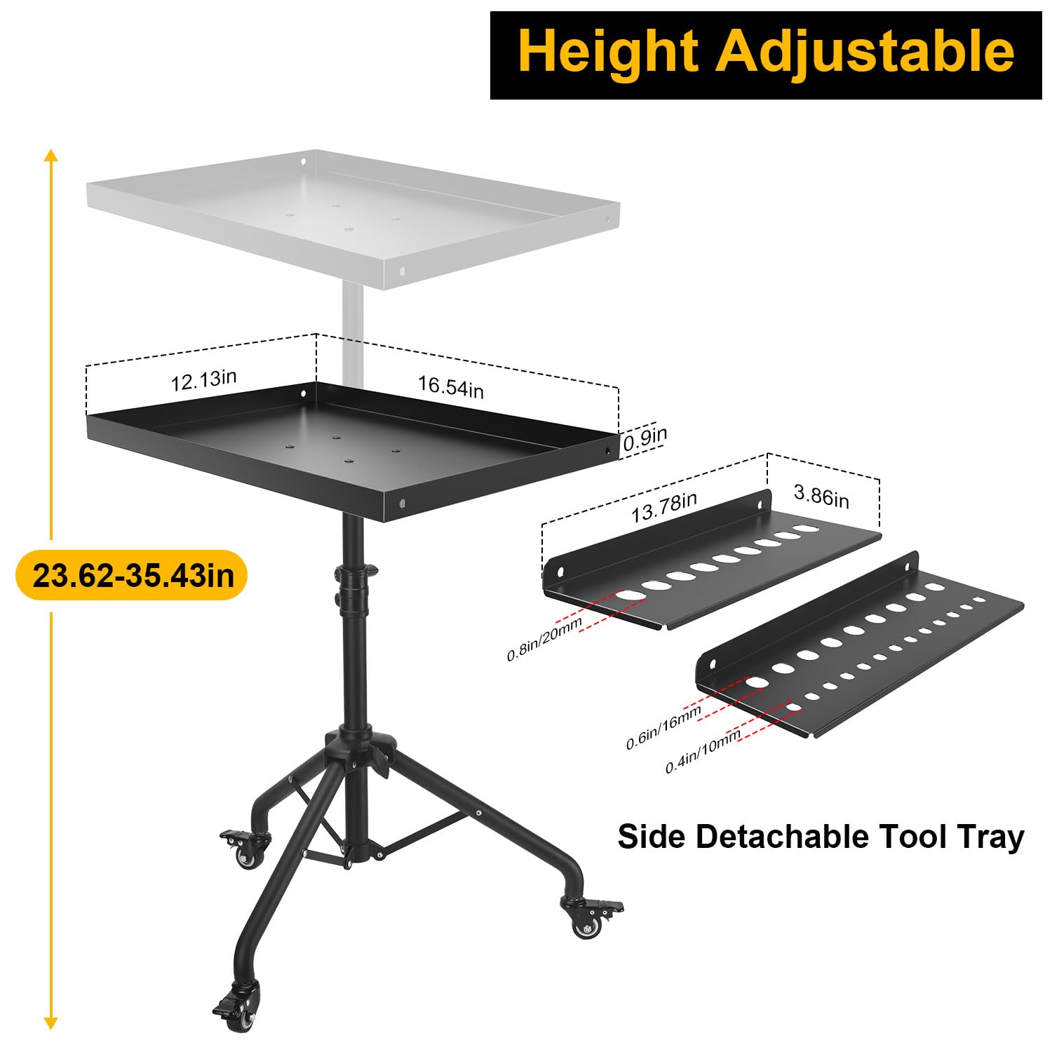 LWADALN detachable trays side-by-side for flexible tool organization