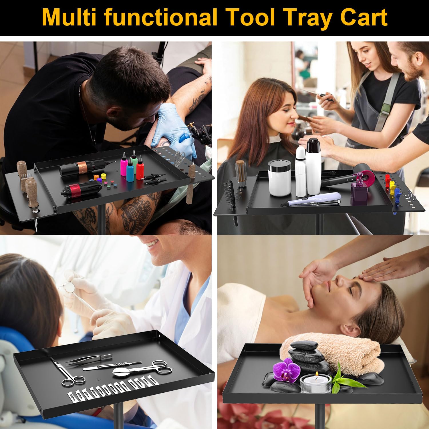 LWADALN hair salon or tattoo workstation cart for versatile storage