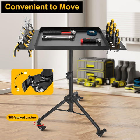 LWADALN rolling tool tray cart with 360-degree wheels for easy movement