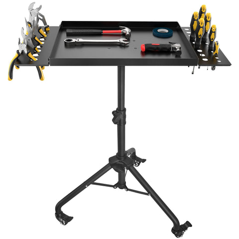 LWADALN rolling tool tray cart front view showing organized workspace and stability