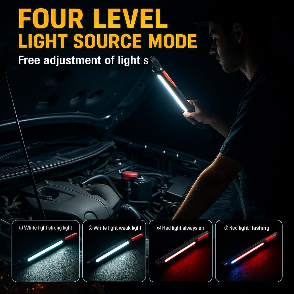 LWW under-hood light illuminates engine areas for thorough inspections.