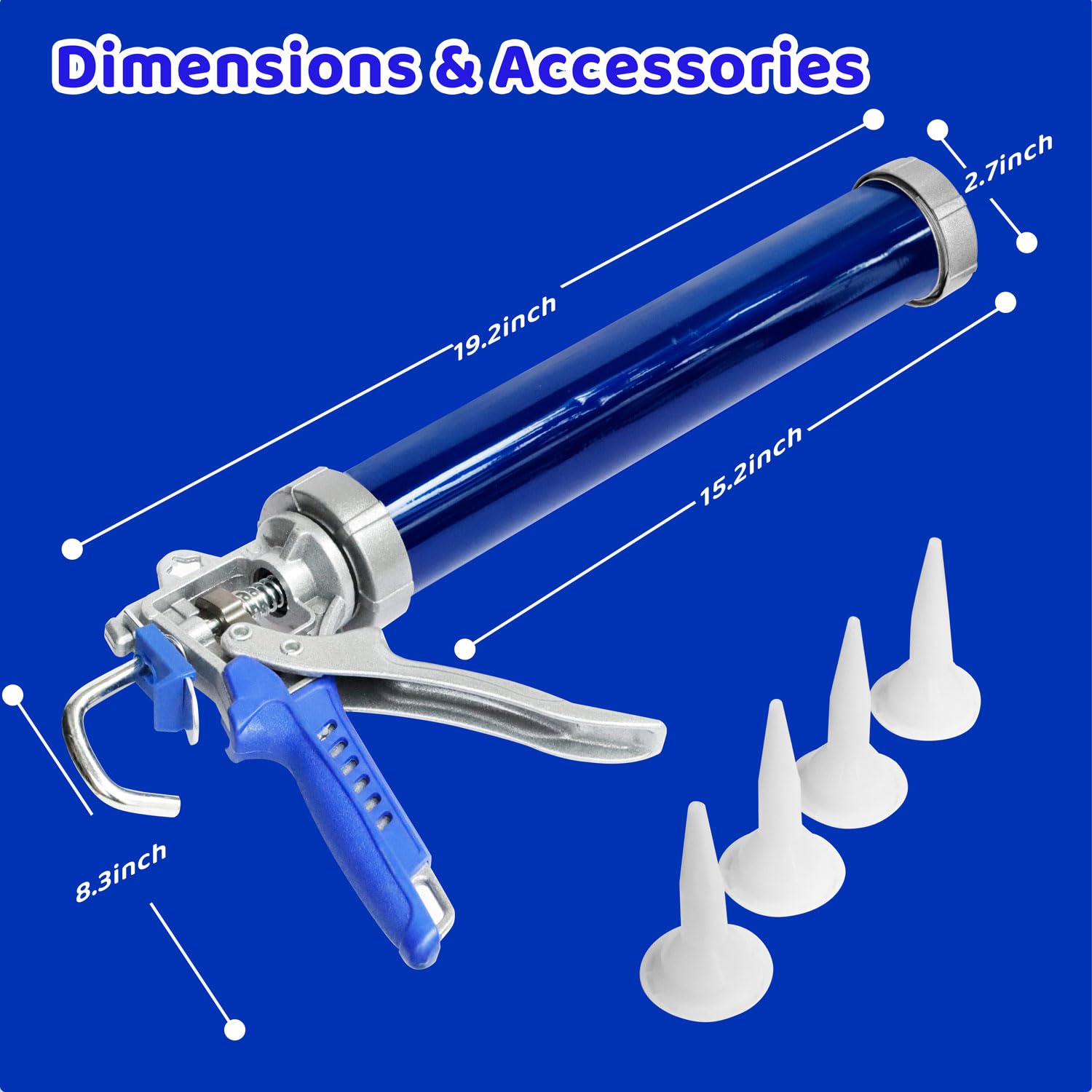 lwytdnmsd sausage caulking gun with four nozzles enables precise finishes.