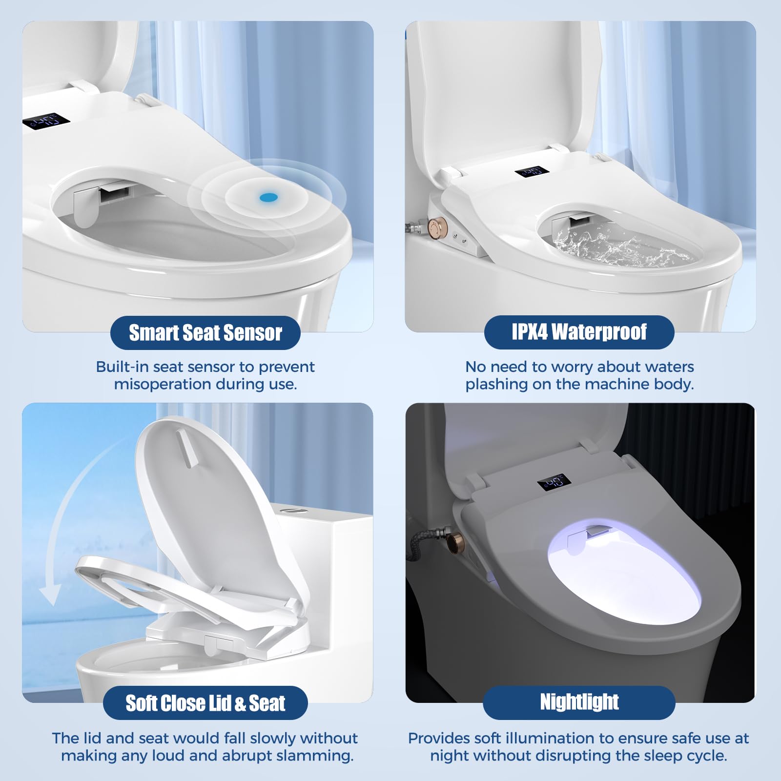 LXlu bidet seat easy-install brackets and hoses simplify setup