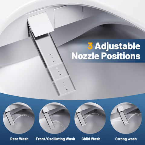 Lxlu Bidet Seat front and rear wash highlights customizable cleansing for comfort.