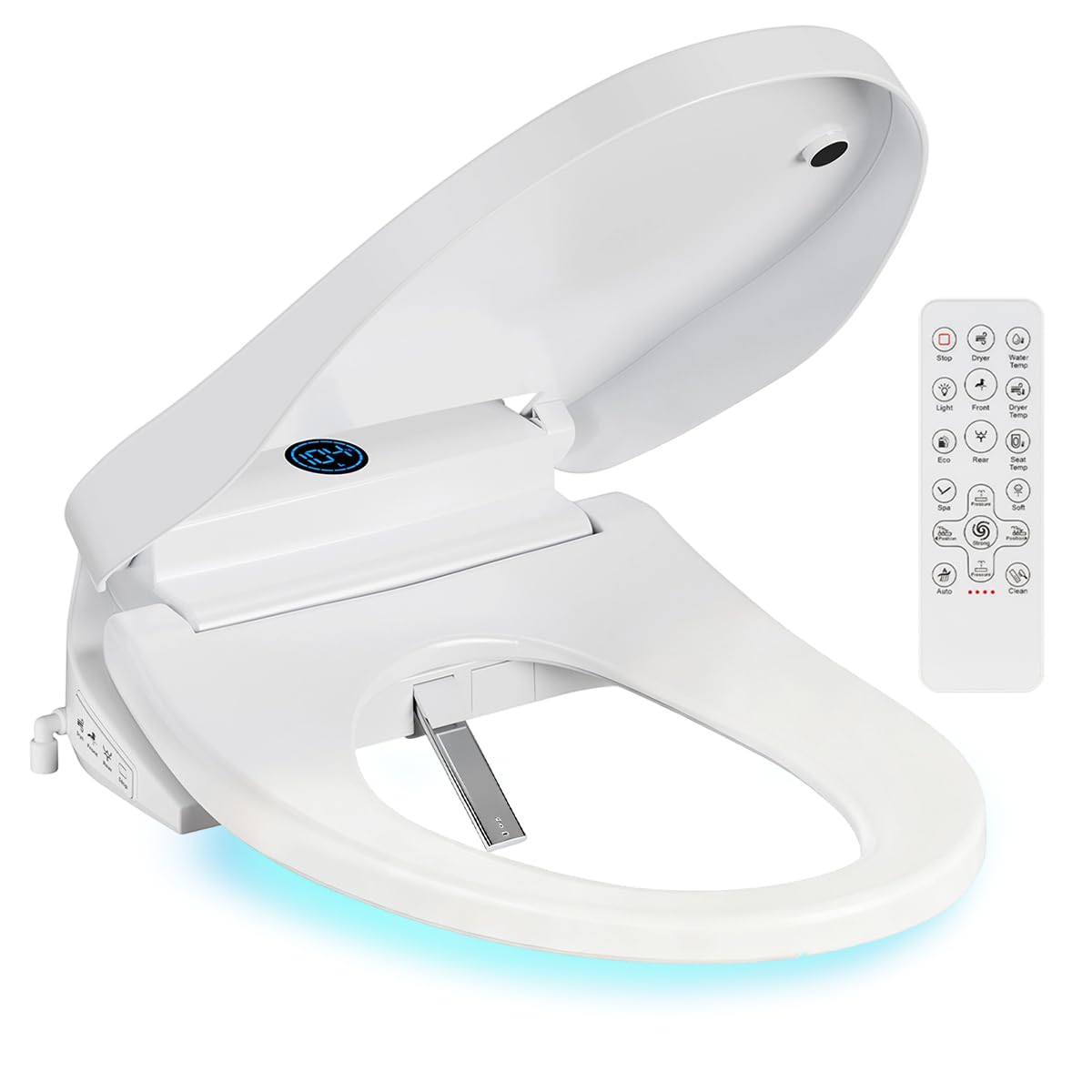 Lxlu Bidet Seat remote control for effortless customization and hands-free operation.