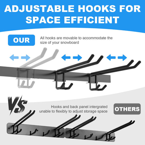 LXVOOEE large and medium hooks protect skis and accessories from scratches