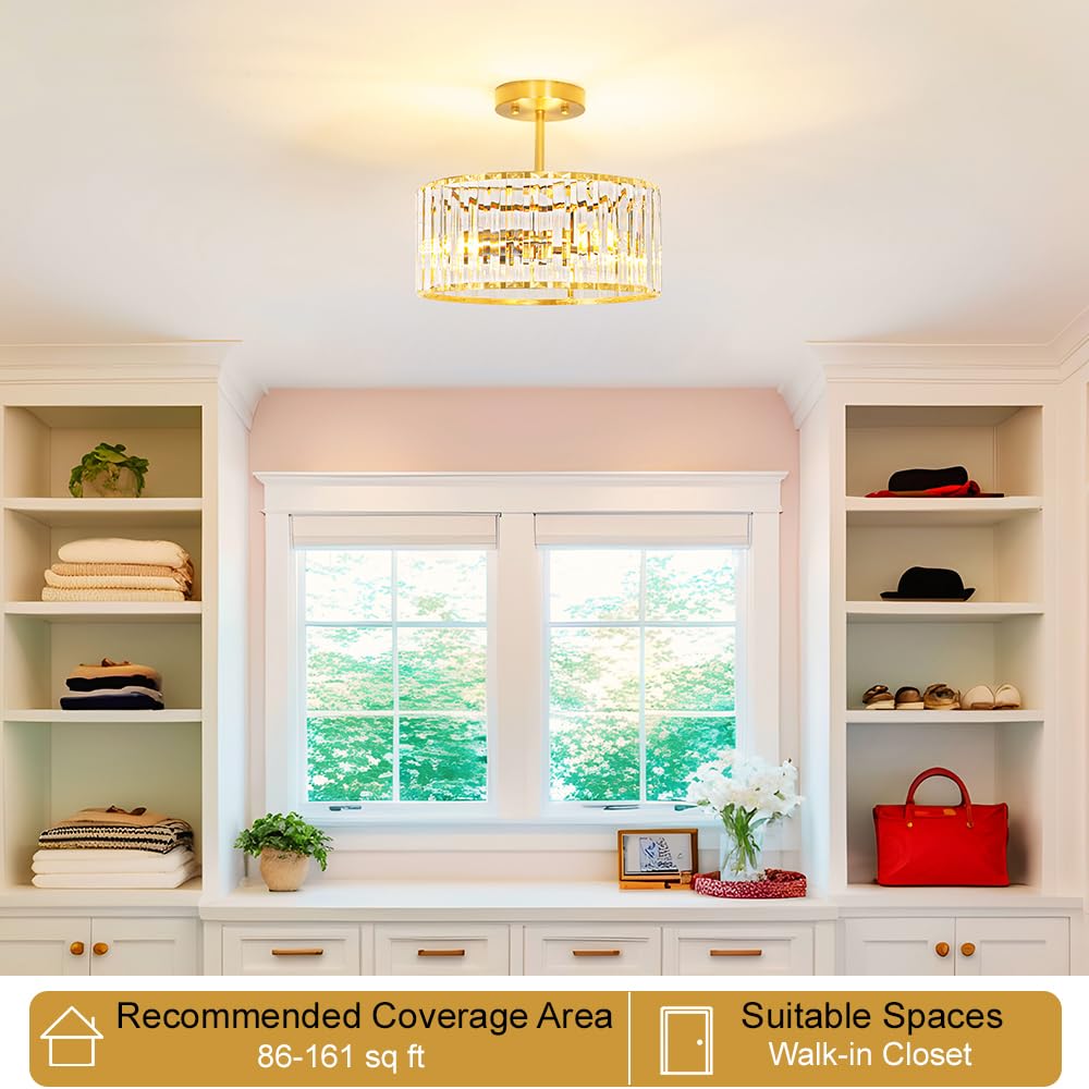 Lxybcce semi-flush mount brass base adds contemporary elegance to any room.