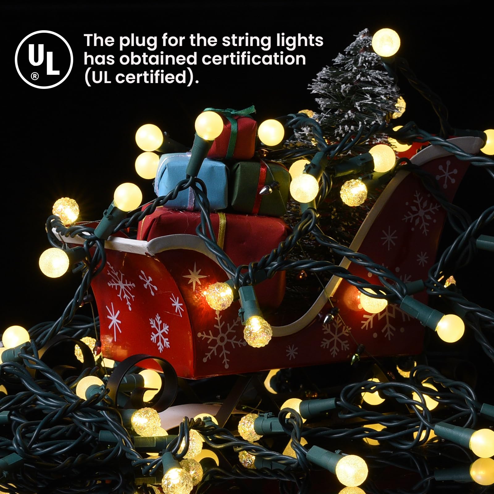 Lycklig Globe String Lights with end-to-end connection for larger displays.