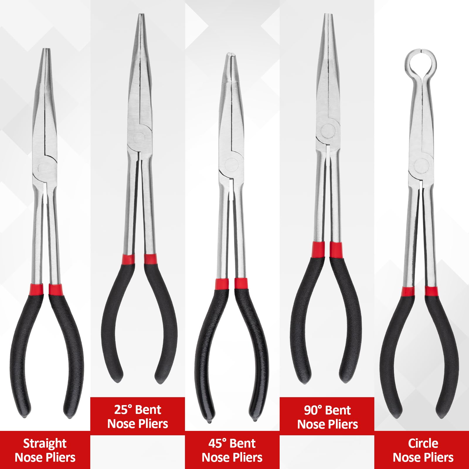 Lyhubmh bent nose pliers with 25° angle for precise access in tight spots