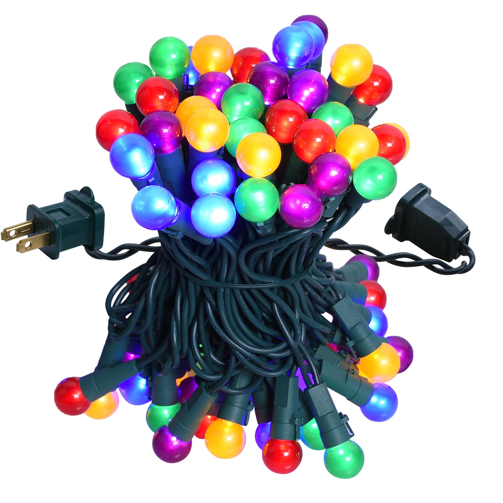 Lycklig outdoor 19ft string with 70 LED globe bulbs creates a warm holiday glow