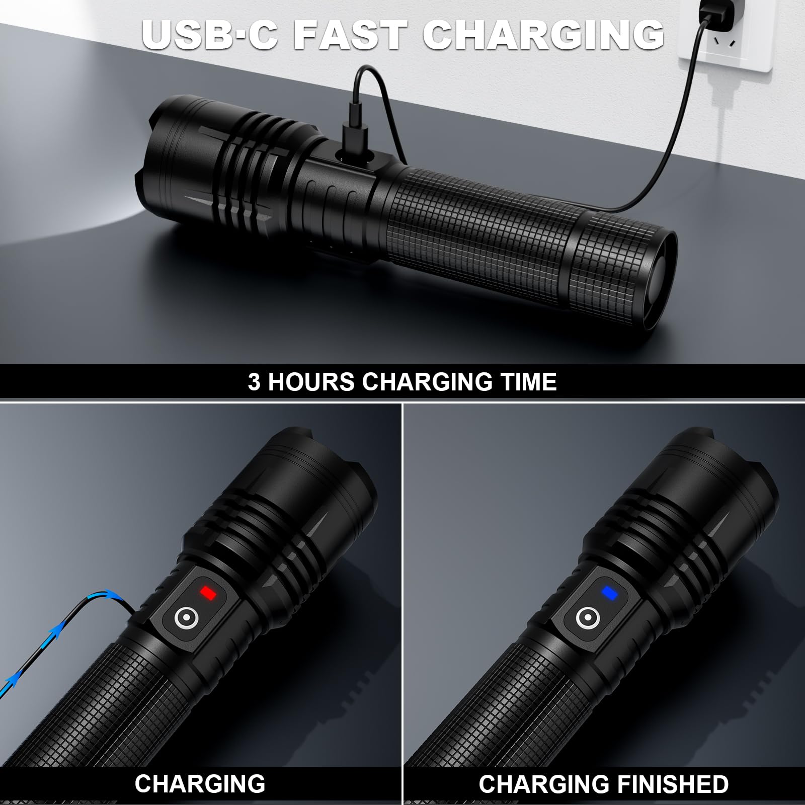 Lylting 3Pack USB-C charging port highlights quick recharge capability.