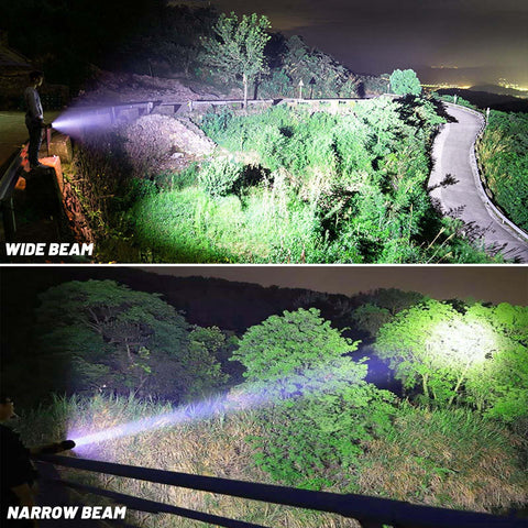 Lylting flashlight showing its five lighting modes for flexibility