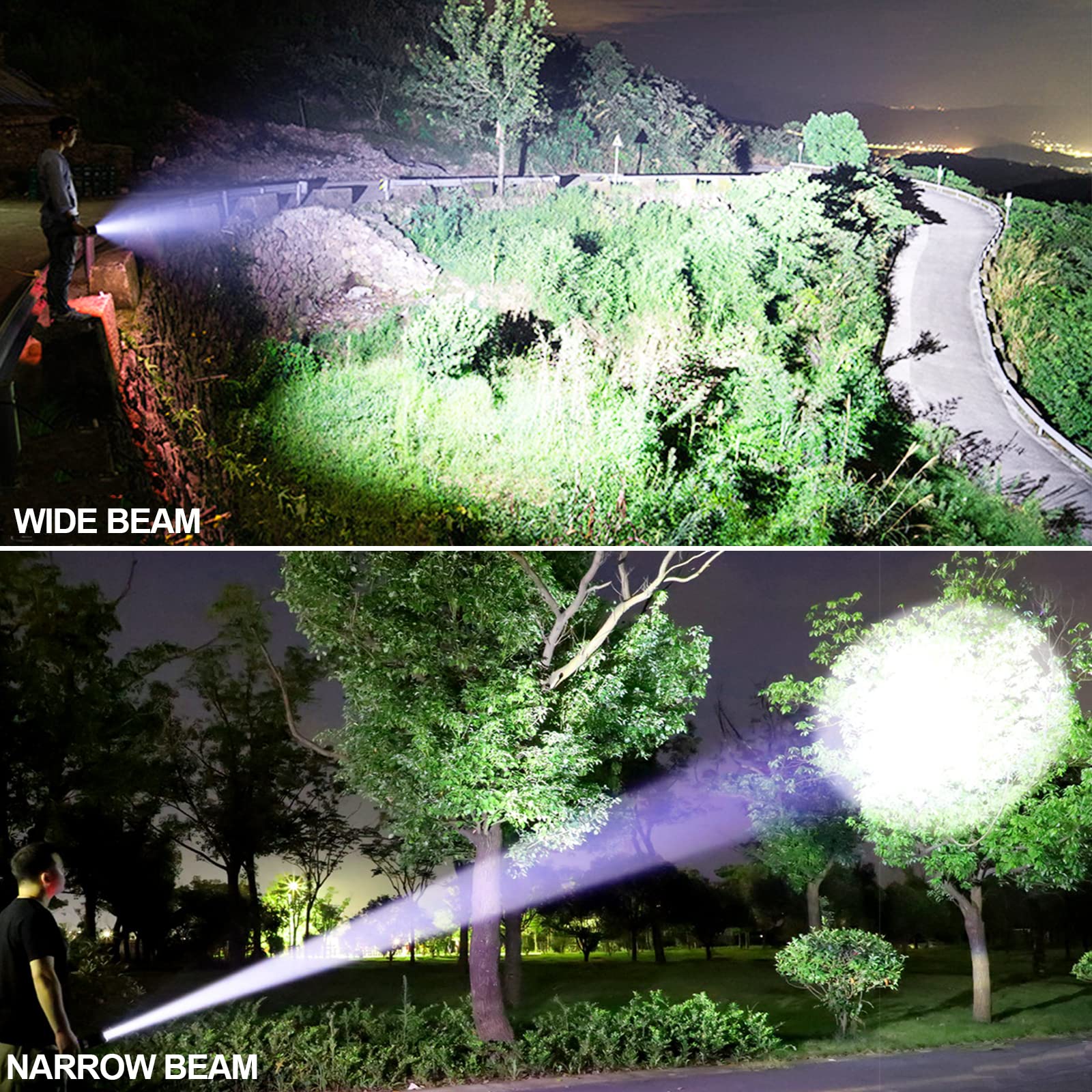 Lylting flashlight power display shows remaining charge at a glance.