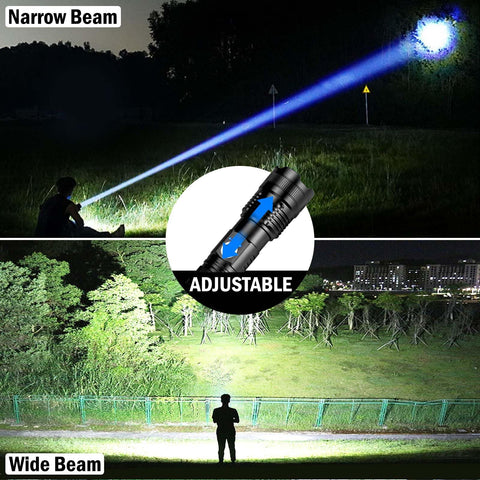 Lylting zoomable head enables flood and spot lighting.