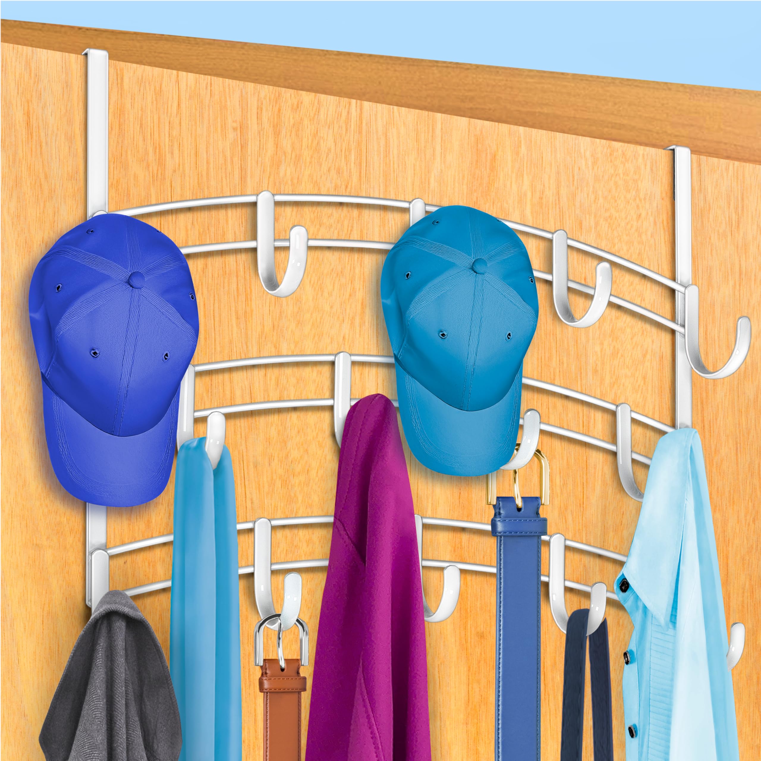 LYNK Professional Home Over The Door Hooks with 14 hooks for organized wardrobe