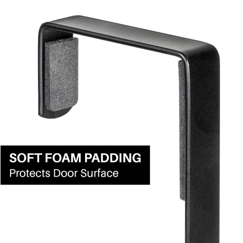 Towels neatly hang on LYNK Professional Home 5-hook rack for quick access.
