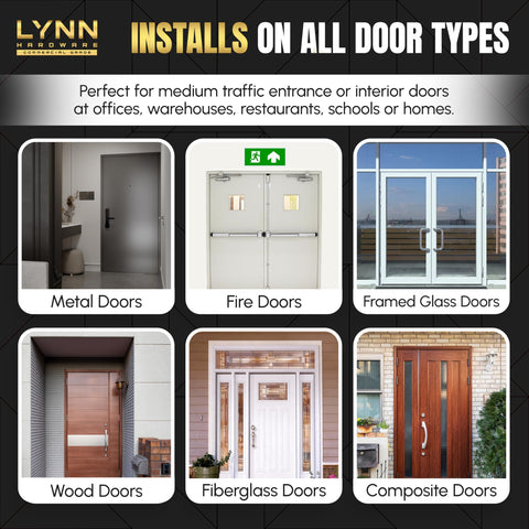 LYNN HARDWARE DC6003 side view highlights compact profile for versatile door installation
