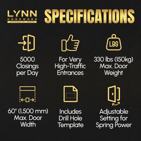 LYNN HARDWARE five-adjustment-valves provide precise closing and latching control for customized door performance.