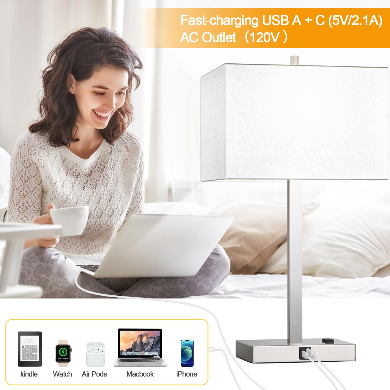 Lynnoland 3 way dimming touch feature for customizable brightness.