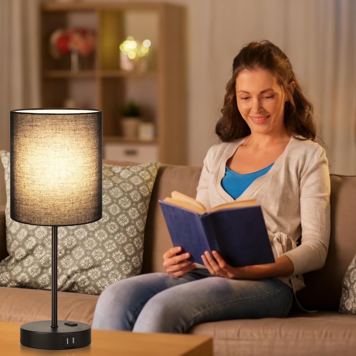 Lynnoland bedside lamps ideal for bedrooms and nurseries with warm light.