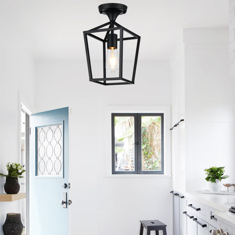Lynnoland garage stairway light fixture provides safe illumination and rugged style.