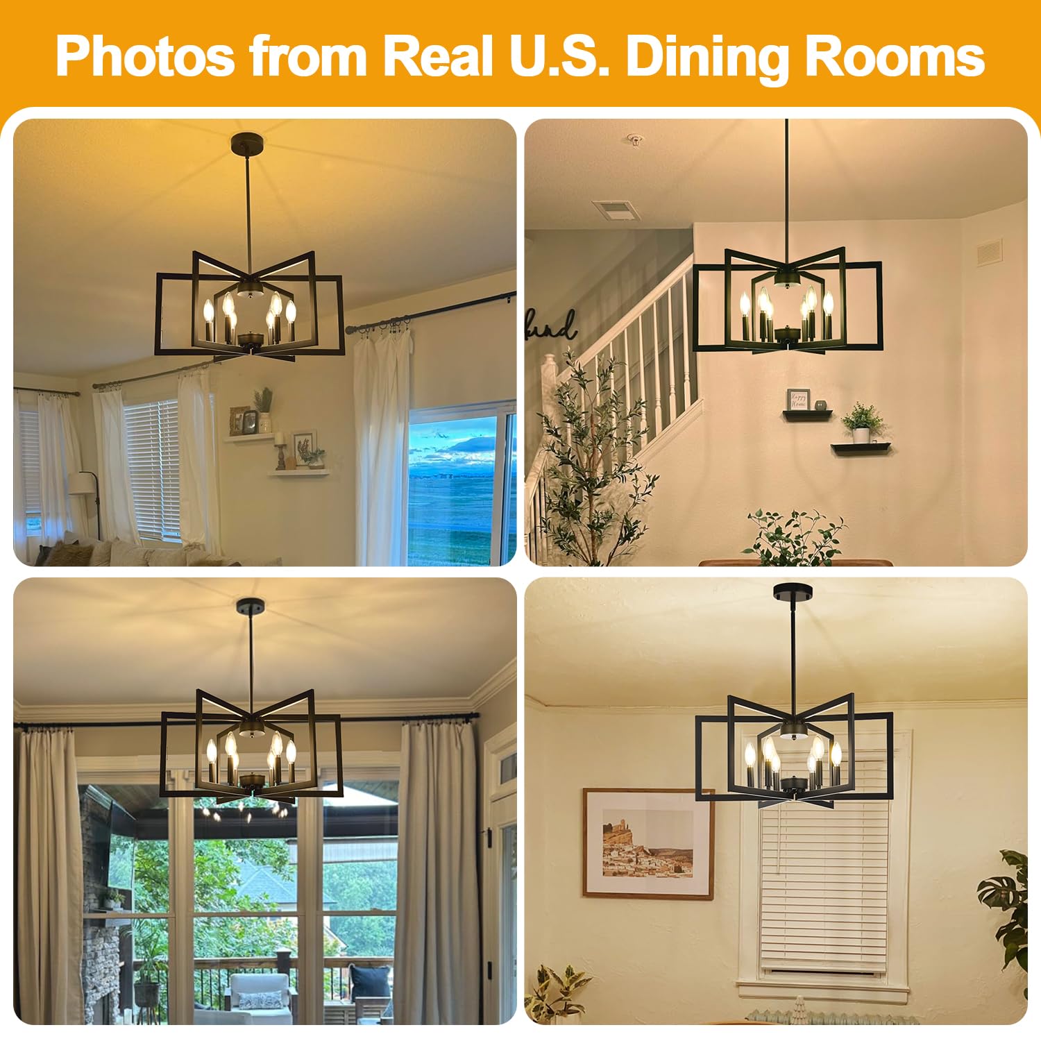 Lynnoland height-adjustable chandelier adapts to sloped or flat ceilings with ease.