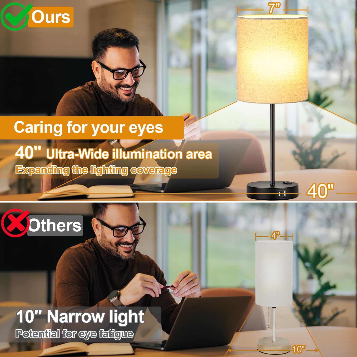 Lynnoland 2700K warm LED bulbs included for soft, relaxing illumination