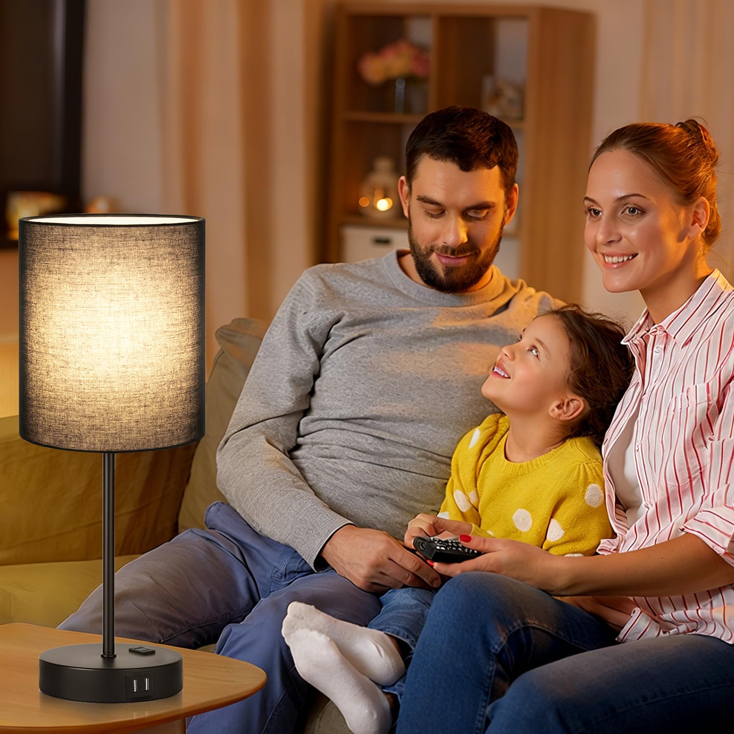 Lynnoland weighted-base non-slip lamp stays stable on surfaces.