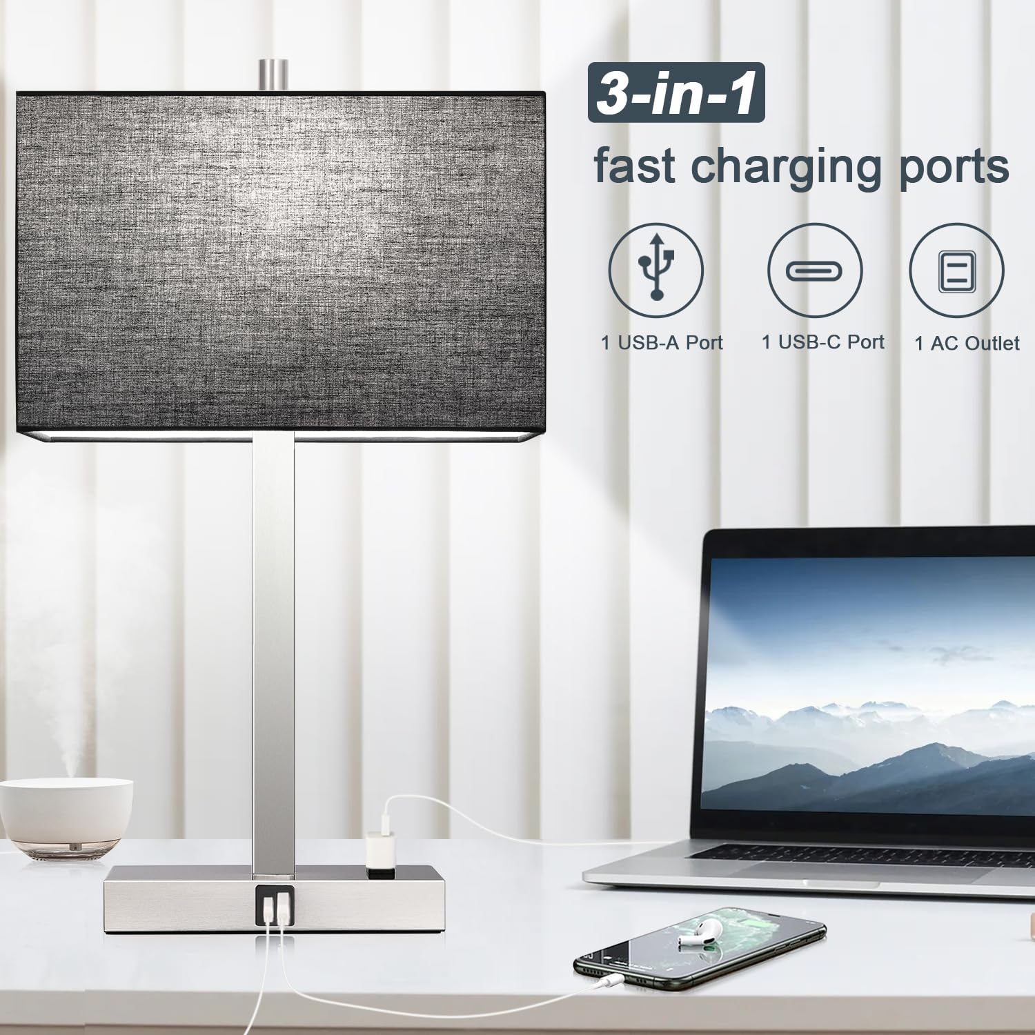 Lynnoland weighted non-slip base keeps lamps stable