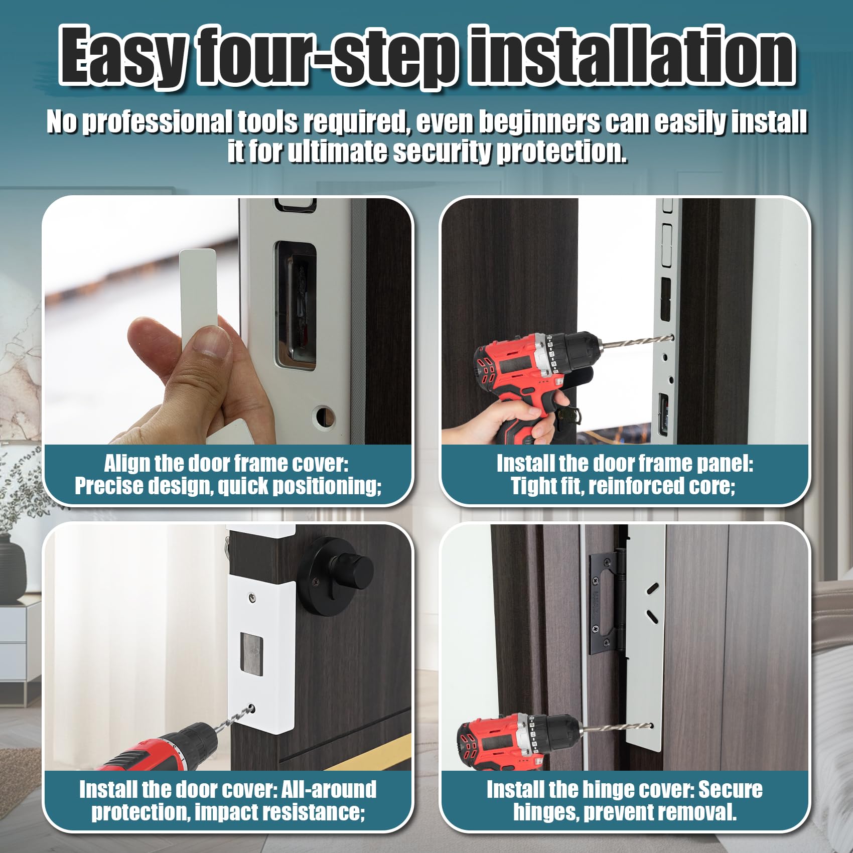 Lnytfee screws included for quick, secure door frame installation.