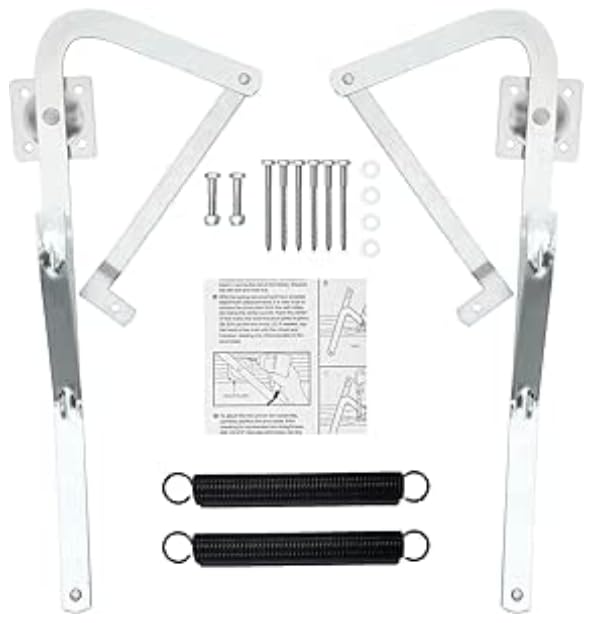 Lynzro 55-2 installation-instructions: hinges with springs for Werner ladders, enabling quick setup.