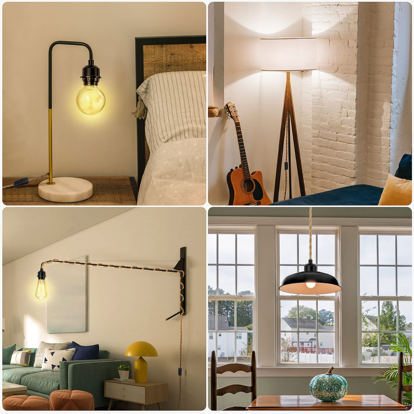 Creative DIY lighting with cages or shades for unique decor.