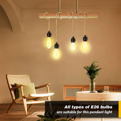 LYOOWNG E26/E27 socket plug supports LED or incandescent bulbs.