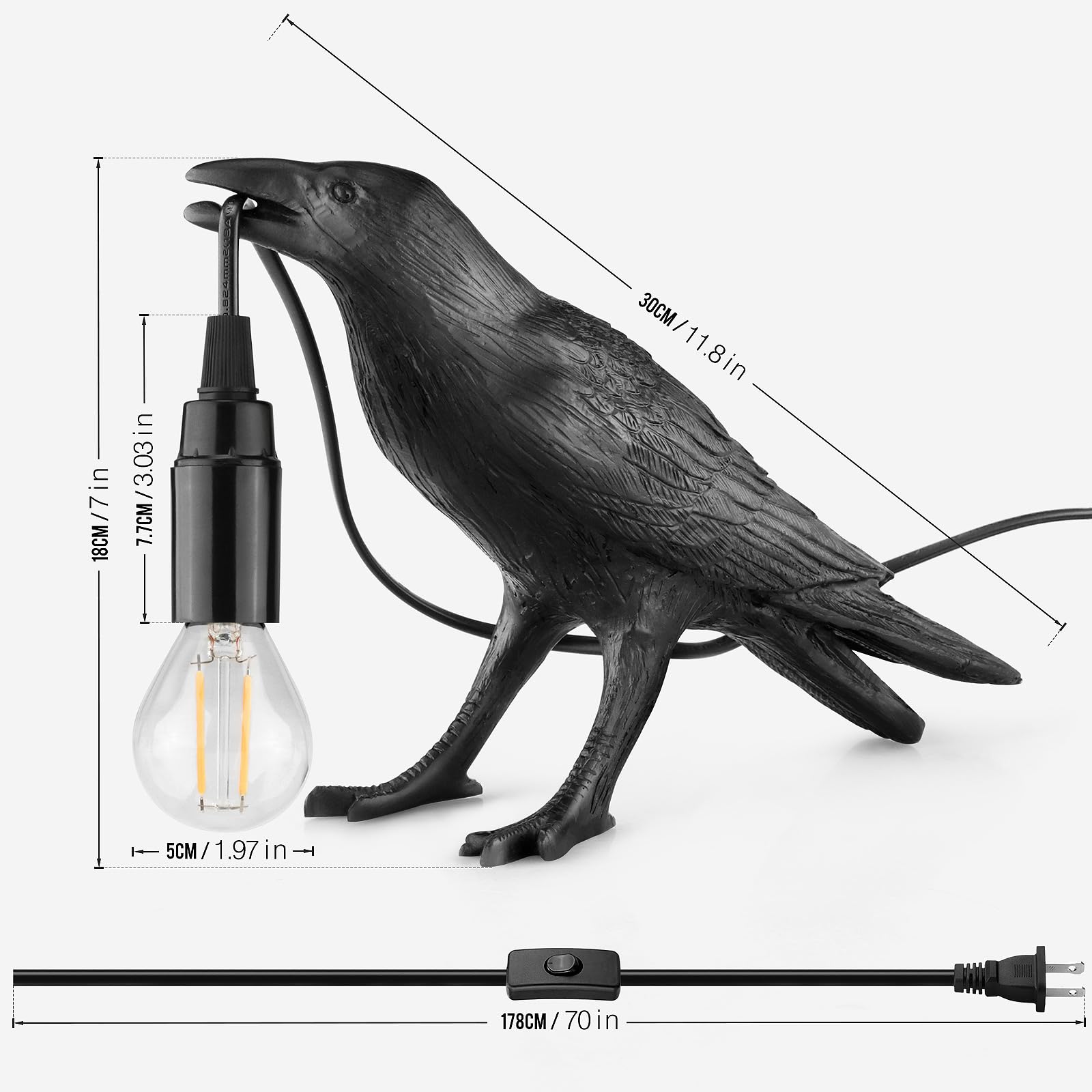 LYOOWNG Gothic crow decor light adds dramatic silhouette to living spaces