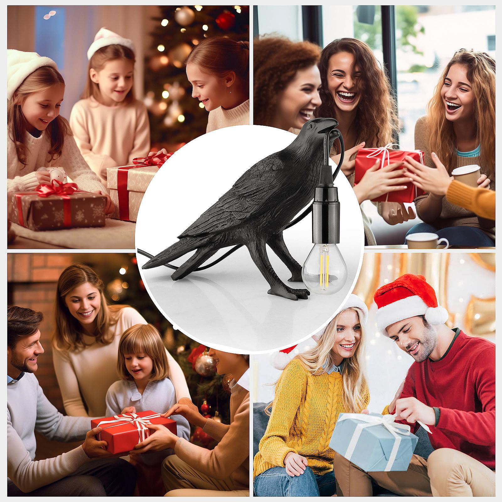 LYOOWNG Holiday gift crow lamp enhances seasonal home decor