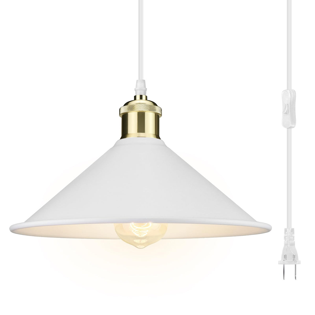 LYOOWNG plug-in pendant light with 13 ft cord ideal for warm hallway lighting.