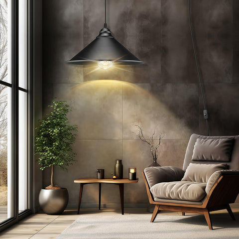 LYOOWNG plug-in pendant light with E26 socket, bulb not included