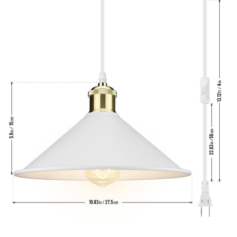 LYOOWNG white industrial pendant in living room setup for warm inviting glow.