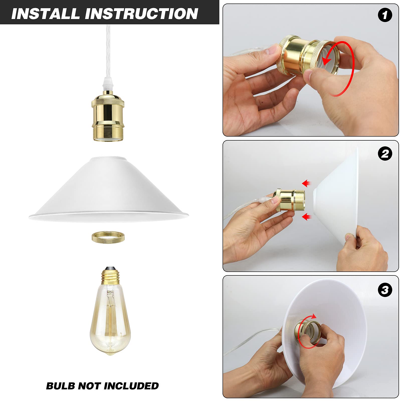 Small black LYOOWNG plug-in pendant light adds modern contrast