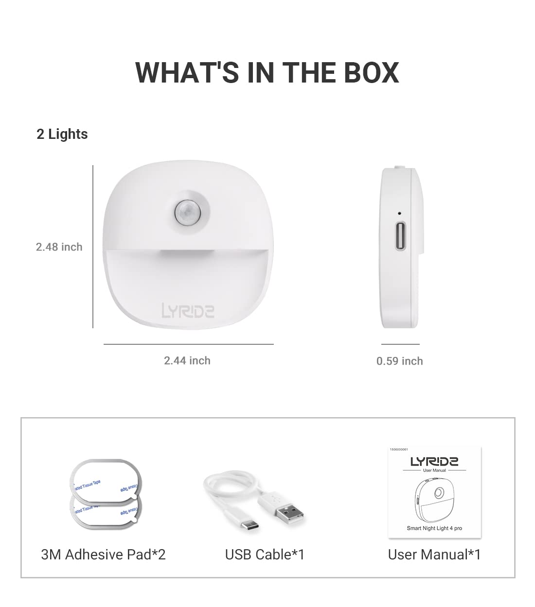 Lyridz motion-activated amber night light suited for pet areas and hallways.