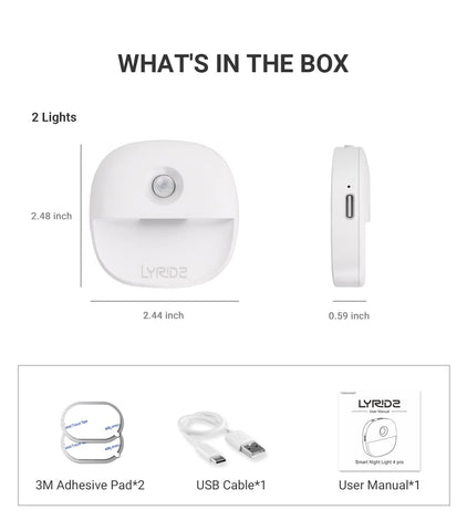 Lyridz motion-activated amber night light suited for pet areas and hallways.